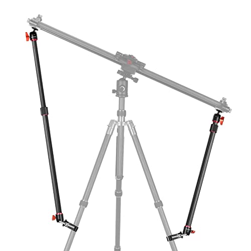 NEEWER Camera Slider Support Arm Stabilizer, 2-Pack Carbon Fiber Adjustable Tripod Stability Arm for Increasing Stability, Extendable Poles for Camera Video Slider with (2)C Clamps, (4)BallHead –ST33