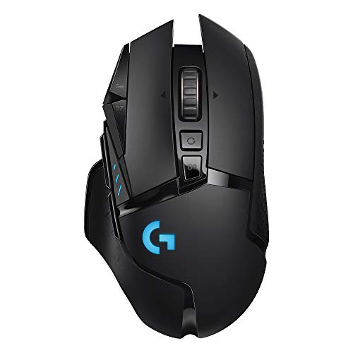 Logitech G502 LIGHTSPEED Wireless Gaming Mouse, HERO 25K Sensor, 25,600 DPI, RGB, Adjustable Weights, 11 Programmable Buttons, Long Battery Life, On-Board Memory, PC / Mac - Single