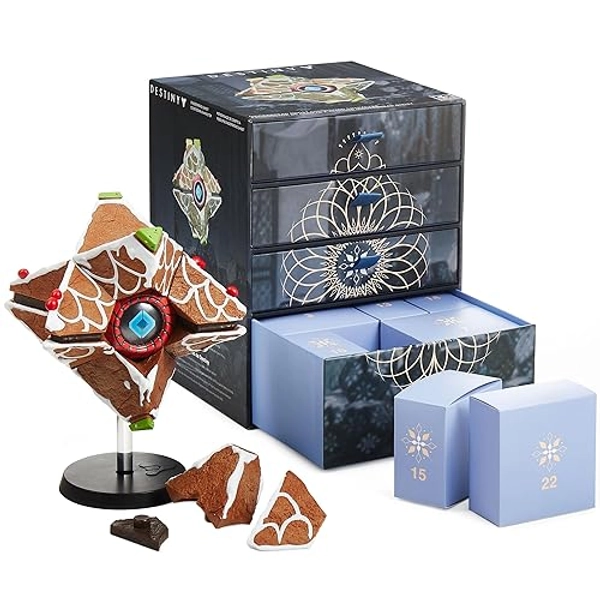 CC Countdown Characters by Numskull 2023 Destiny Gingerbread Ghost Shell Collectible Figure – Official Destiny Merchandise - Buildable Advent Calendar Statue