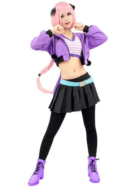 C-ZOFEK Women's Fate Astolfo Cosplay Outfit Costumes with Belt and Headwear