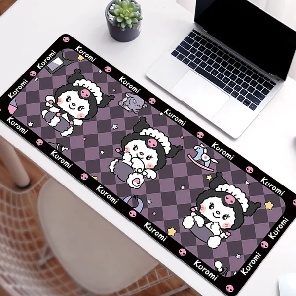 Kuromi Gaming Mouse Pad Cute Kuromi Keyboard Desk Mat Kuromi Room Decor - N