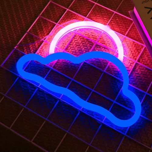 LED Bright Neon Light Night Room Wall Art l - Cloud sun