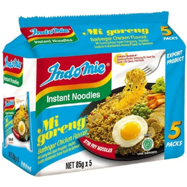 Indomie Mi Goreng BBQ Chicken Instant Fried Noodles (5 Packs × 85 g )