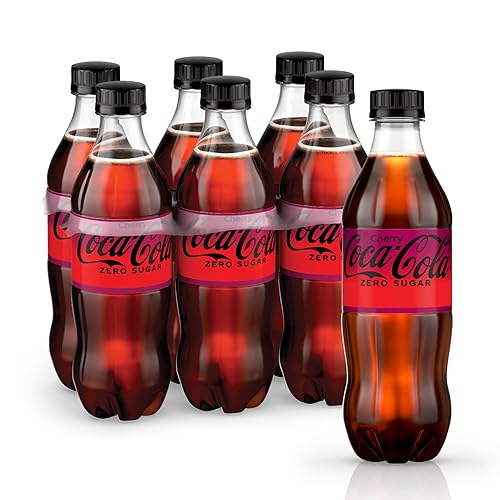Cherry Coke Zero Sugar, Cherry Flavored Coca-Cola Diet Soda Soft Drink, 16.9 fl oz, 6 Pack - Coca-Cola Zero Sugar Cherry - 16.9 fl oz (Pack of 6)