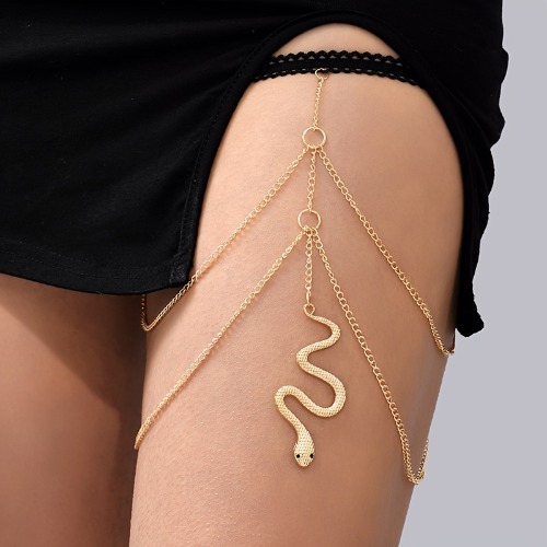 Cadena para pierna con borlas en forma de serpiente, joyería para cuerpo, cadena para verano, playa, club nocturno, accesorios para piernas para mujer