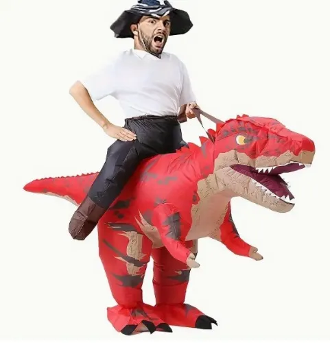 Disfraz inflable de dinosaurio para adultos, disfraz inflable para montar en Halloween, Navidad, cosplay, fiesta, vestido.