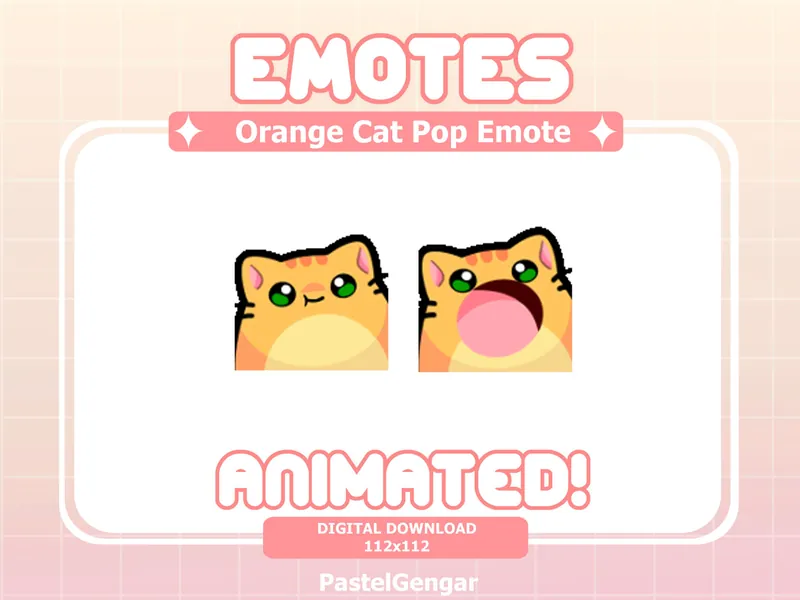 Animated Orange Cat Pop Emote