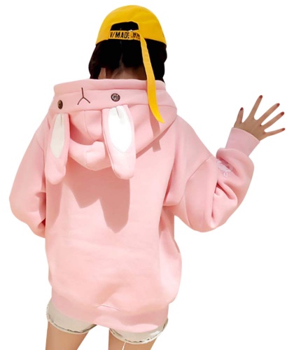 CRB Fashion Cosplay Anime Bunny Emo Girls Cat Bear Ears Emo Bear Top Shirt Pullover Sweater Hoodie (Style #1) - 