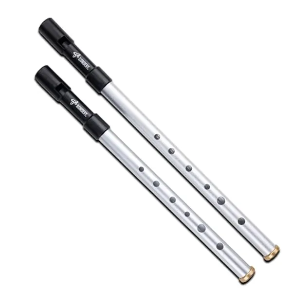 Sondery Irish Tin Whistle Set Key of C and Key of D Tin Whistle Penny Whistle Aluminum