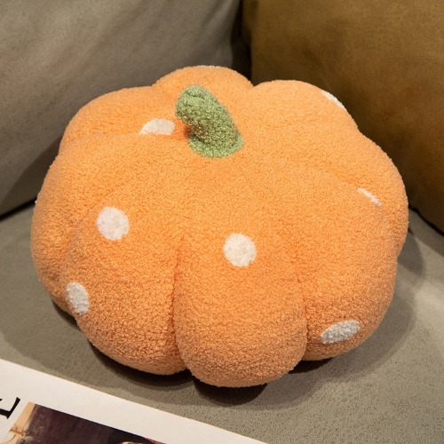 Polka Dots Pumpkin Plushies (5 COLORS, 3 SIZES) - Orange / 14" / 35 cm