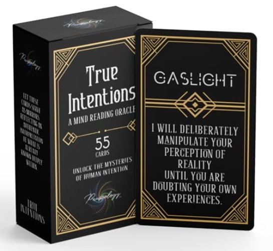 Pauseology True Intentions: A Mind Reading Oracle Card Deck - 55 Intuitive Psychic Palm Sized Cards with Meanings on Them to Uncover Hidden Motives and Truths for Advanced to Beginners