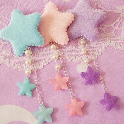 Starry Dangle Hair Clip - Blue