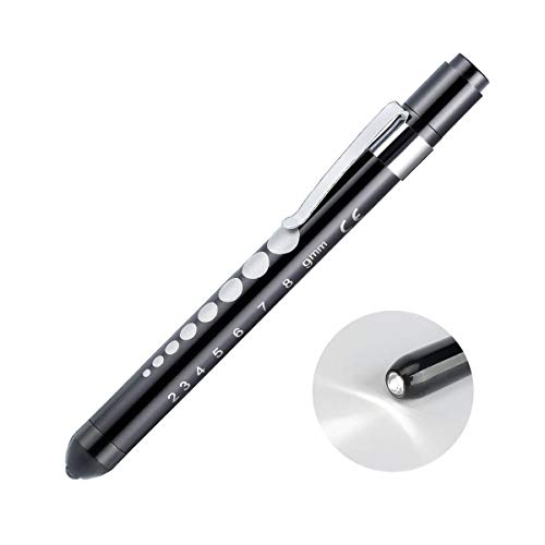 LED Pen Light with Pupil Gauge and Ruler Detector Torch Tactical Flashlight Penlights Medical Pen Lights for Nurses Doctors (1 Pack)