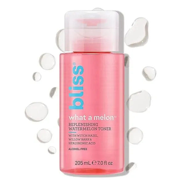 Bliss What a Melon Replenishing Watermelon Hyaluronic Acid Toner - 7 Fl Oz - Witch Hazel & Willow Bark - Hydrates, Refreshes and Energizes Tired Skin - Clean - Vegan & Cruelty-Free