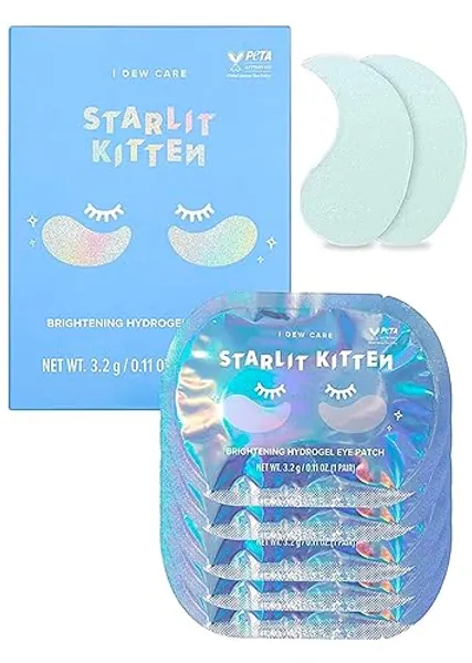 I DEW CARE Hydrogel Eye Patch - Starlit Kitten | Korean Under Eye Patches for dark circles and puffy eyes, Smooths Puffy Eyes, Eye wrinkle patches, Dermatologically Tested, Gift for Women Vegan (5 EA)