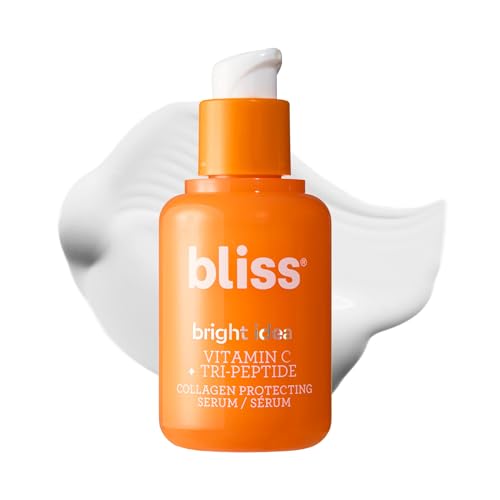 Bliss Bright Idea Vitamin C + Tri-Peptide Collagen Brightening Face Skincare Serum - Anti Aging, Reduces Dark Spots, Boosts Skin Elasticity - Clean - Vegan & Cruelty-Free - 1 Fl Oz - 01- Vitamin C: Brightening & Discoloration Serum