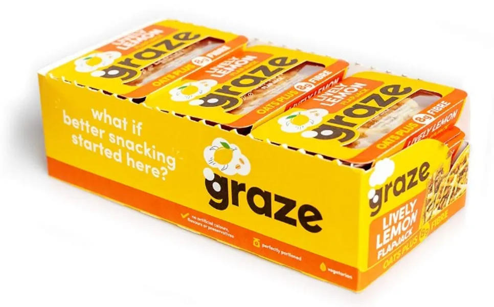 Graze Lively Lemon Oat Flapjacks - (Pack of 9)