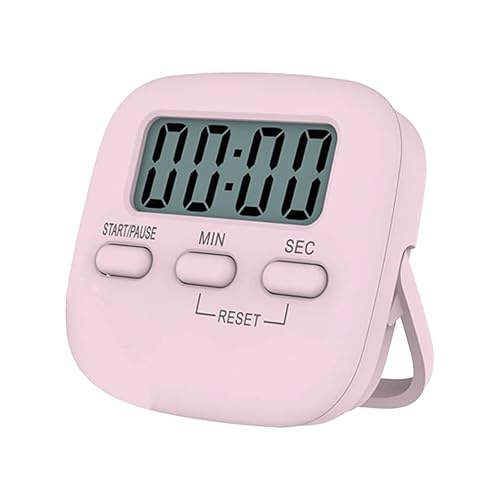 Digital Kitchen Timer/Pink Timer for Kids with Bracket and Hanging Hole,HD Sound Quality Magnetic Stopwatch Timer for Cooking,Study,Exercise and Baking(Rectangle) - Pink