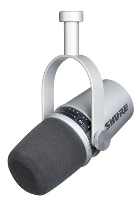Shure MV7 Podcasting Microphone in Silver
