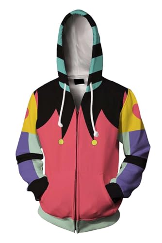 Hazbin Hotel Costume Helluva Boss Fizzarolli Hoodie Unisex Adult Clown Sweatshirt Anime Cosplay Halloween Carnival Suit - L - Fizzarolli
