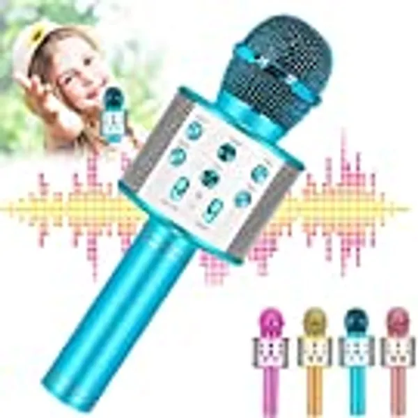 Kids Toys Karaoke Microphone, Microphone for Kids Toddler Microphone,Wireless Bluetooth Karaoke Mic for Children Singing,Birthday Gifts for 3+Year Old Boys Girls