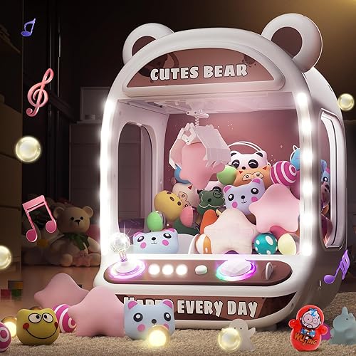 Skirfy Claw Machines for Kids,Unicorns Toys for Girls Age 6+,Arcade Games Mini Vending Machine with Squishy Fidget Toys,Candy Machine Candy Dispenser Machine,Claw Game Machine,Thanksgiving Gifts - White