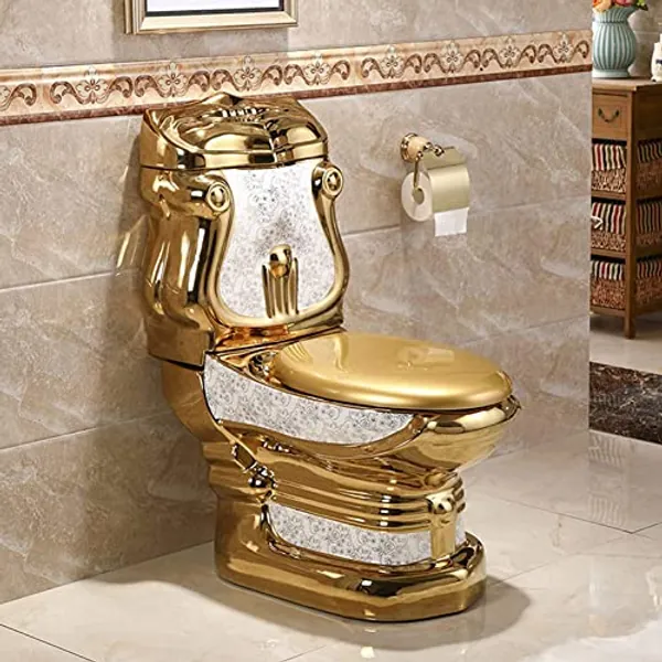 Golden Toilet Toilet Super Whirlpool Hotel Bathroom Pumping Deodorant Household Personality Creative Ceramic Toilet