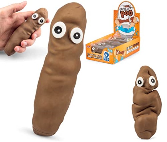 Stretchy Brown Poo Sensory Toy Like The Stretchy Banana But Poop Turd, Funny Novelty Prank, Magical and Squishy Stress Relief Fidget Fiddle Toy, Great for Children with Autism Special Needs ASD ADHD