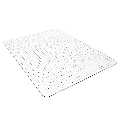 HOMEK Chair Mat for Carpeted Floors, 46” x 60” Transparent Thick Office Floor Mats for Low Pile Carpet Floors - For Low Pile Carpet - 46" x 60" Rectangle