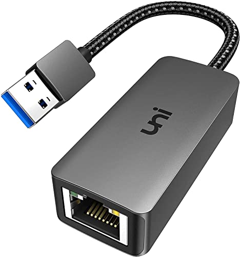 USB to Ethernet Adapter, uni Driver Free USB 3.0 to 100/1000 Gigabit Ethernet LAN Network Adapter, RJ45 Internet Adapter Compatible with MacBook, Surface,Notebook PC with Windows, XP, Vista, Mac/Linux