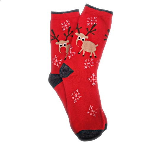 Christmas Holiday Socks (Adult Medium) - Reindeer / Medium