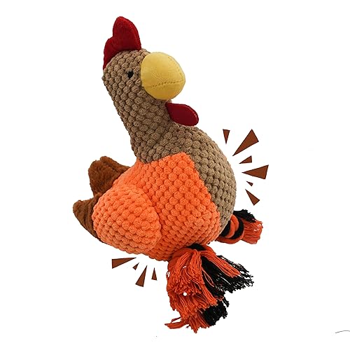 FukuPets Dog Toy, Make Sound When Shaken, Tough Material, Soft & Plush, Calming Toy, Hen - Hen