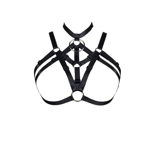 Harness Bra,Jelinda Womens Sexy Goth Strappy Triangle Open Cup Frame Bra - 3-y054-black