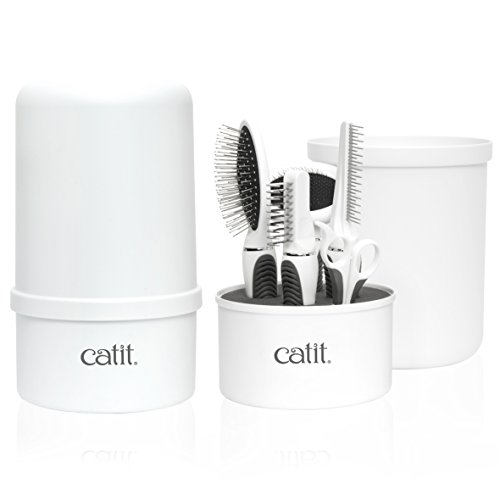 Catit Grooming Kit Long Hair 5 Count (Pack of 1) White - Longhair Grooming Kit