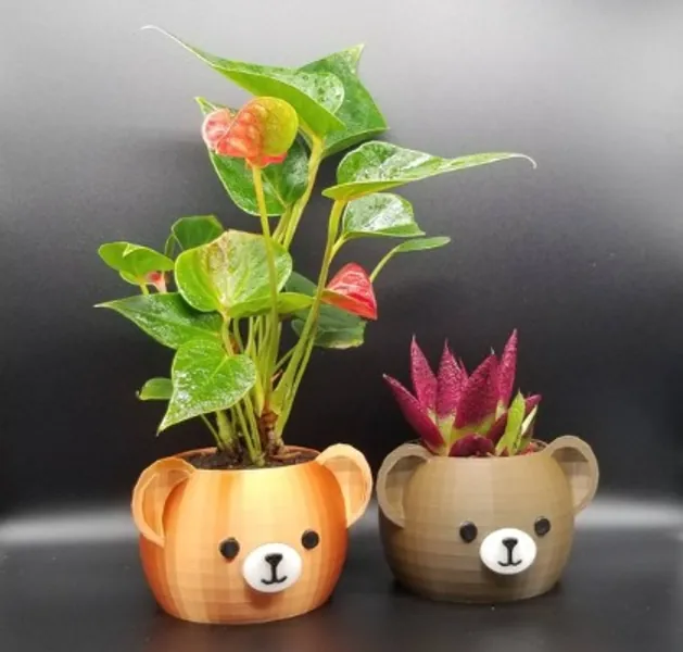 3D Printed Bear Head Planter Pot | Etsy
