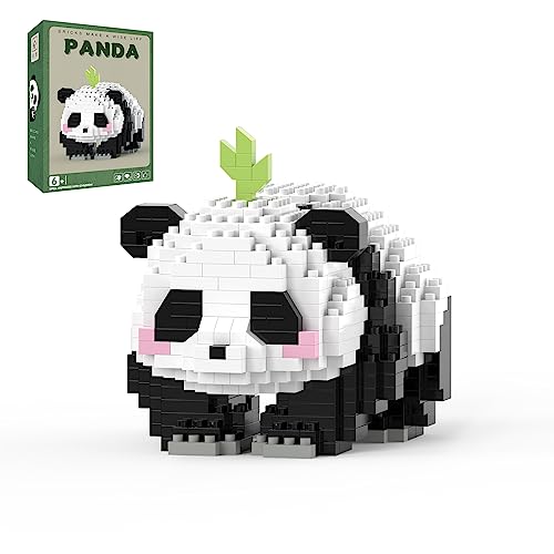 MJDDJA Mini Building Blocks- Crawling Panda, Party Favors- Micro Blocks Panda Toy for Kids 6 7 8 9 10+, Mini Blocks Building Sets for Adults, Easter/Birthday for Boys and Girls(606 PCS) - Panda A-6