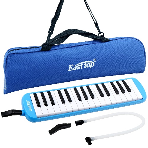 East top 32-Key Melodica, Professional Mouth Melodica Keyboard Organ Melodica Instrument for Adults, Students and Kids, As a gift, Set-Blue - BM32K-blue