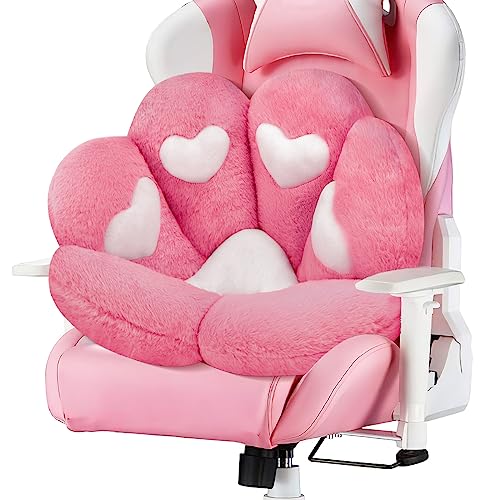 MOONBEEKI Cat Paw Cushion Chair Comfy Kawaii Chair Plush Seat Cushions Shape Lazy Pillow for Gamer Chair 28"x 24" Cozy Floor Cute Seat Kawaii for Girl Gift, Dining Room Bedroom Decorate (Pink-B) - Pink-b - 28 Inch