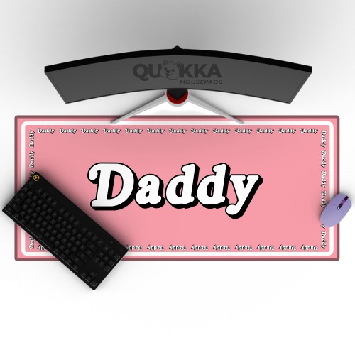 Daddy Pink Design Mousepad Deskmat - 120x60cm / 3mm / Black Stitched
