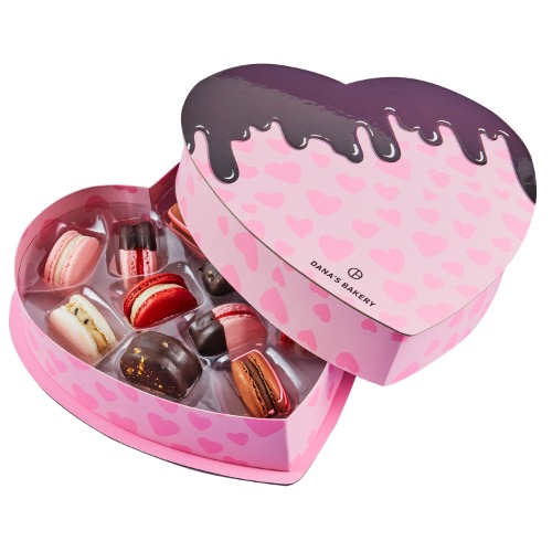 Heart Box of Macarons - 12 Macarons - Be My Valentine