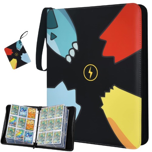 Ruiyuan Card Holder 9-Pocket Trading Card Binder 900 Pockets A4 Card Folder with 50 Removable Sleeves Card Binder Album for Storage and Display Cards Christmas & Holiday Gifts for Kids