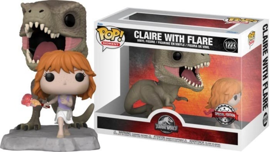 Funko PoP! Moment Jurassic World - Claire with Flare Vinyl Figure, 11 cm Height