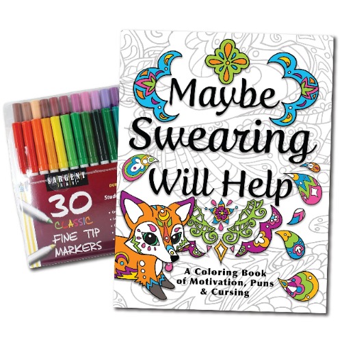 Maybe Swearing Will Help Adult Coloring Book Set