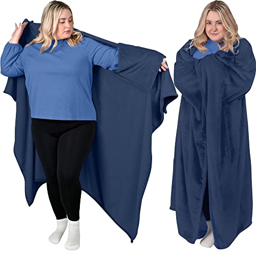 Dreamighty - The Wearable Blanket That's Truly a Blanket! Cape and Cozy Throw Blanket in One -Starry Blue