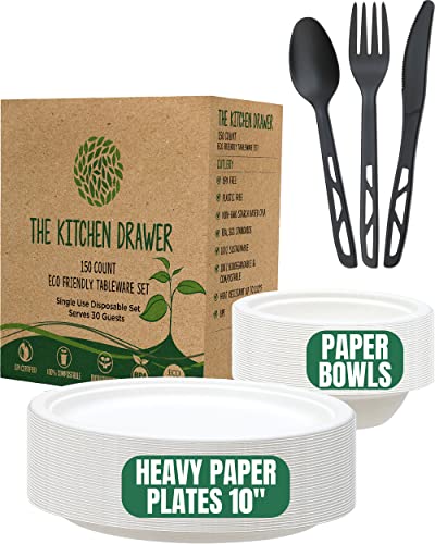 Biodegradable Paper Plates and Bowls Set