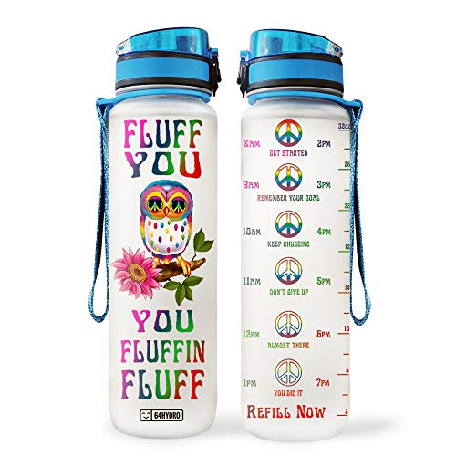 32oz 1Liter Motivational Fitness Sports Water Bottle with Time Marker & Removable Strainer