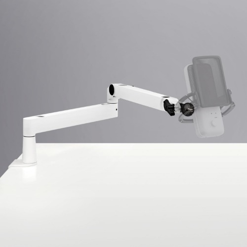 Elgato Wave Mic Arm LP White - förstklassig mikrofonarm med låg profil, kabelkanaler, skrivbordsfäste, mångsidigt fäste och fullt justerbar, perfekt till poddsändning, strömning, spel, hemarbete - Low Profile (Vit)
