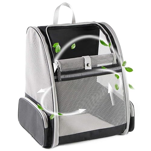 Texsens Innovative Traveler Bubble Backpack Pet Carriers for Cats and Dogs (Black) - Black