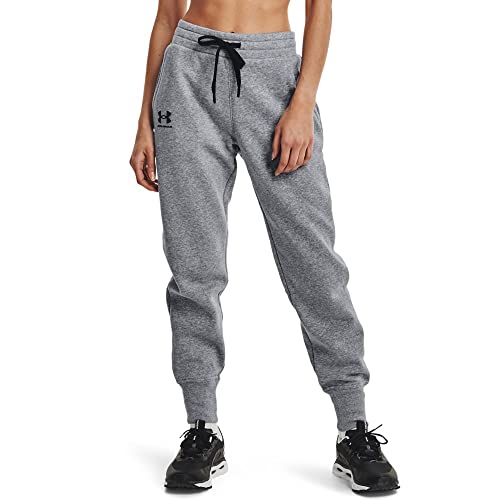 Under Armour Women's Rival Fleece Joggers - Steel Medium Heather (035)/Black - Medium