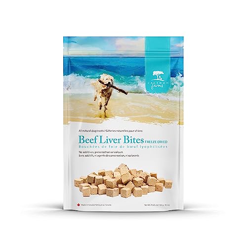 Caledon Farms Freeze Dried Beef Liver Bites Dog Treats, 150 Grams/5.3OZ